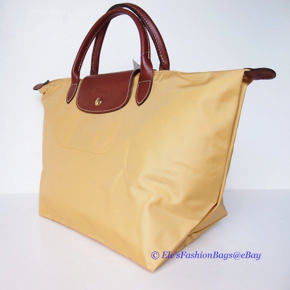 ❤️ NWT LONGCHAMP Le Pliage Type M Medium Short Handle Tote CURRY Yellow AUTHENTC - Picture 6 of 16